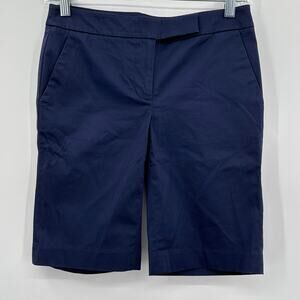 Talbots Cotton Dark Blue Shorts Womens Size 0P Petite Stretch NWOT